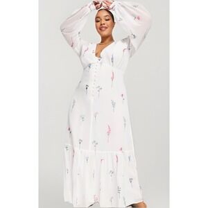 ASOS Design Curve Button‎ Through Embroidered Maxi Dress Size 20 Retail: $93 EUC